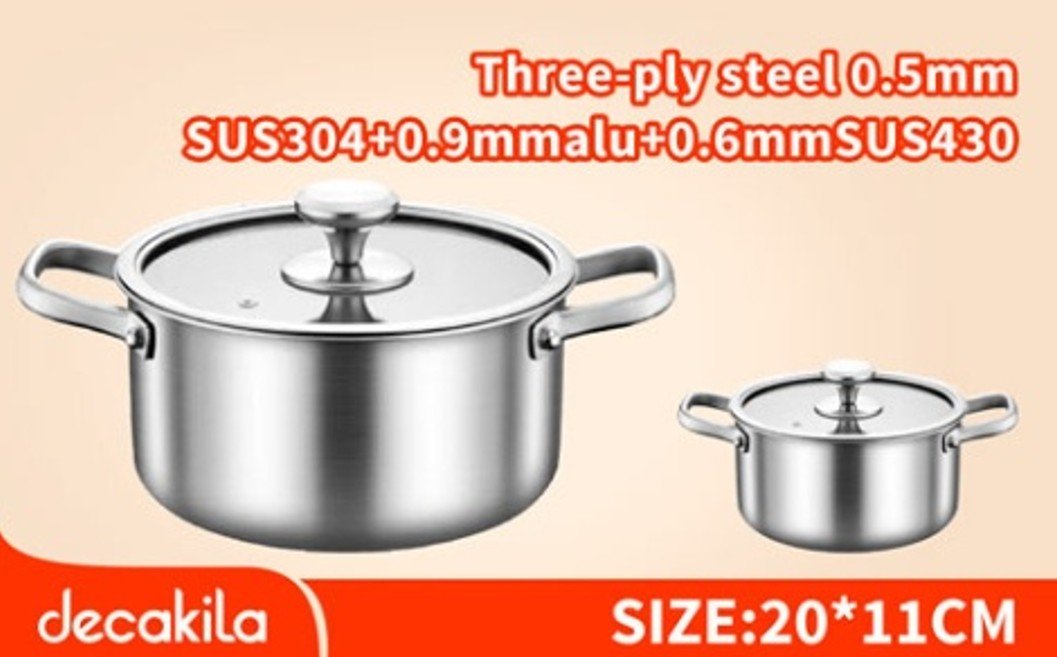 Stainless steel casserole