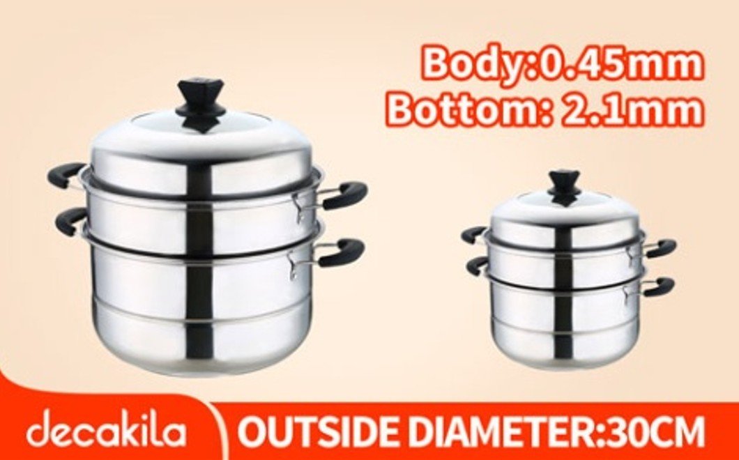 Stainless steel three layers steamer