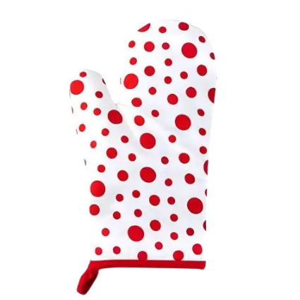 Gant de Cuisine à Pois Rouges – Protection 3 Couches Épaisses