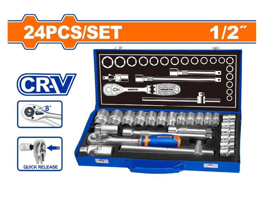 24 Pcs 1/2" socket set