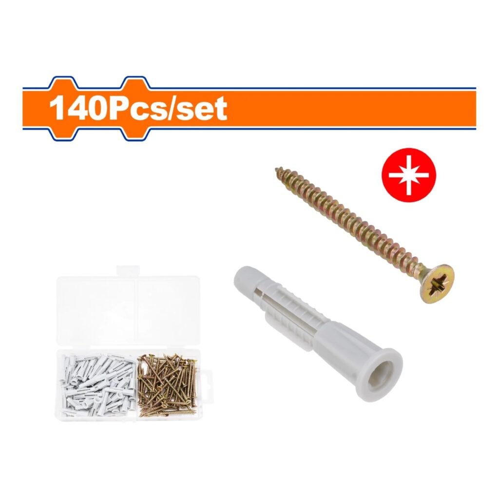 140 Pcs chipboard screw & anchors