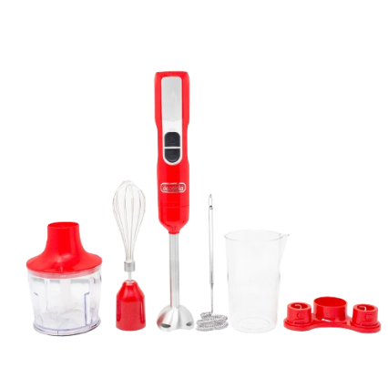 Mixeur plongeant sans fil 16V 5 en 1 500 ml (ROUGE)