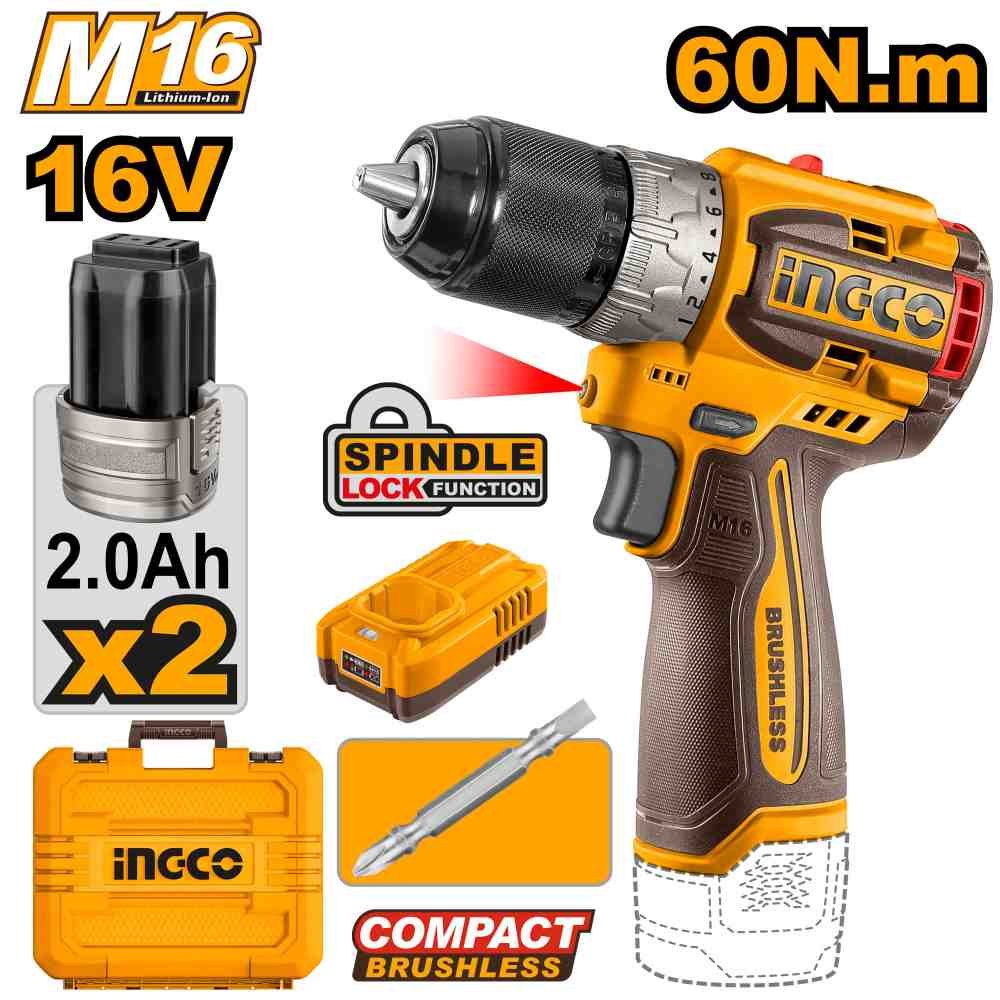 Compact brushless cordless drill