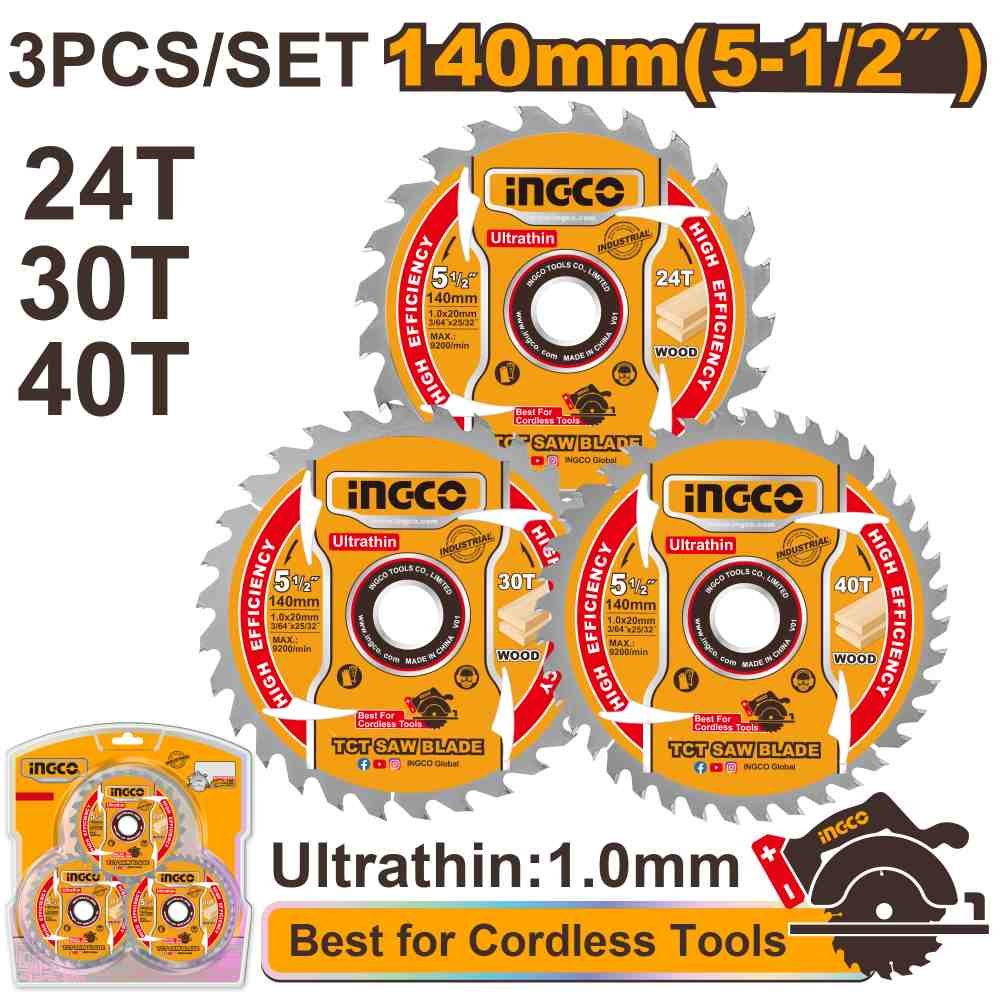 Ultra-thin TCT saw blade set