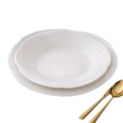 Assiette Ronde avec bord ondulé Incassable