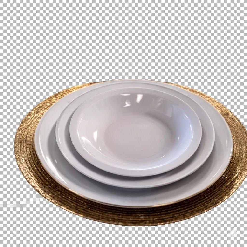 Ensemble 3 Assiettes Ronde Plate Incassable