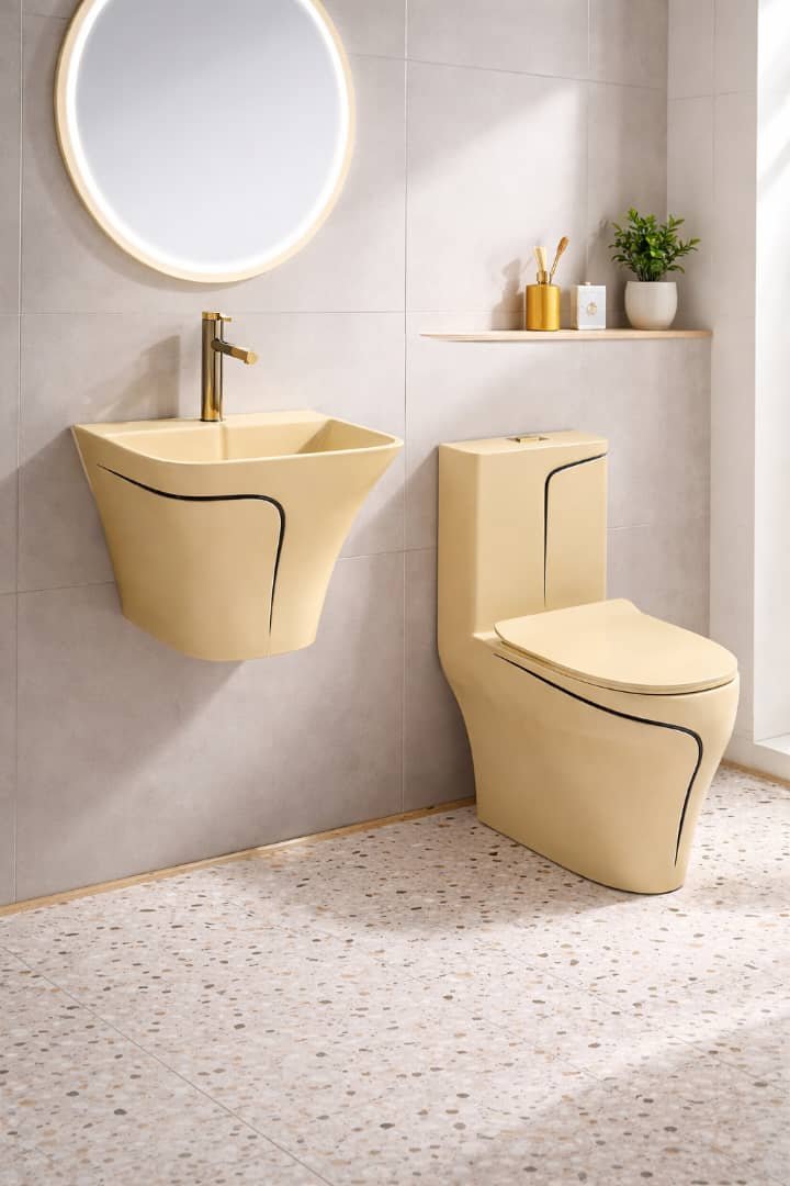 Ensemble  sanitaire  wc compact et lavabo  suspendu